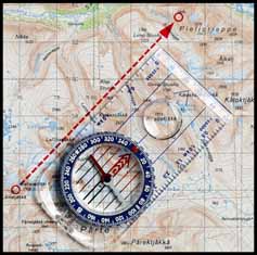 Place the compass on the map