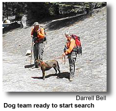 Dog team ready to start search